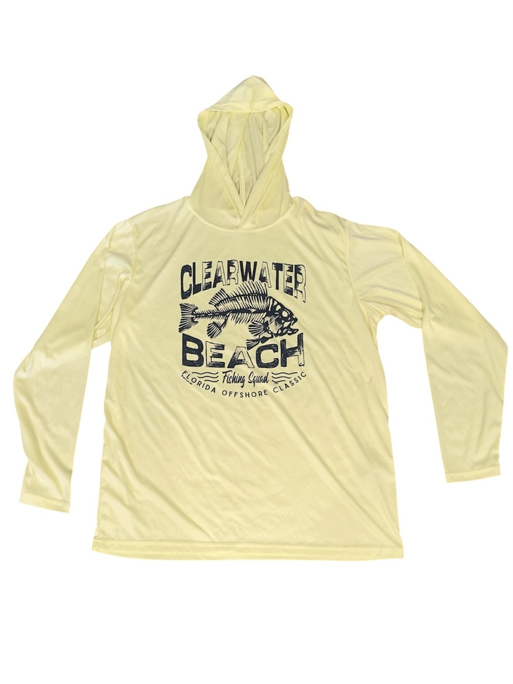CLEARWATER BEACH Uzzi Yellow Hooded Long-Sleeve Performance Shirt